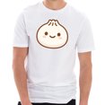 thumbnail image 1 of Cartoon Dumpling Graphic Design Unisex Lane Seven Ring Spun Combed Cotton Short - White XL, 1 of 4