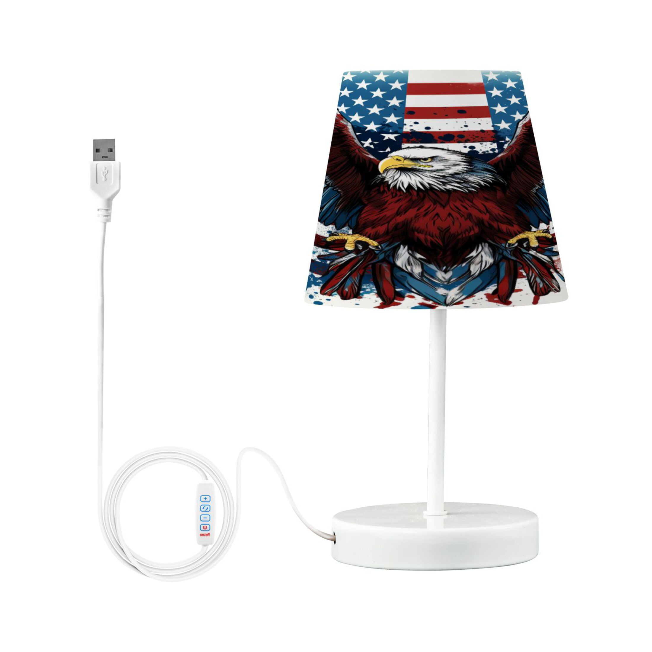 Cartoon Eagle with American Flag Desk Lamp LED Table Nightstand Lamps