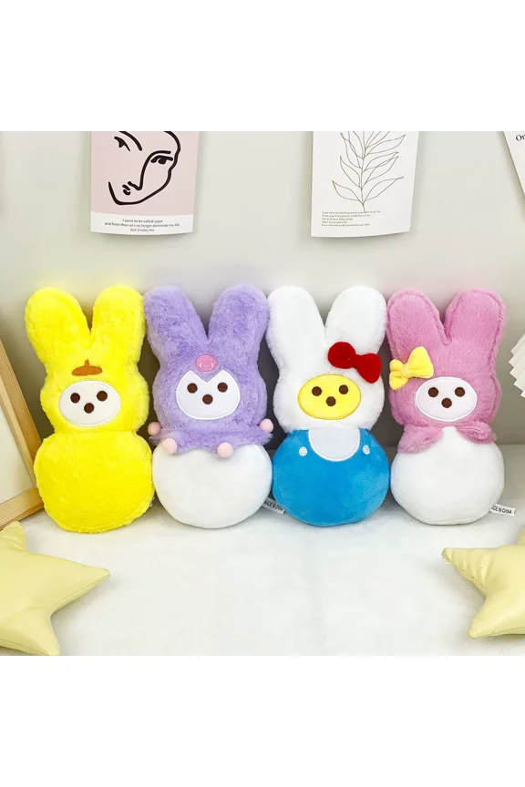 Cartoon Easter Bunny Keychain Plush Toys, 8.3" Cute Peex Rabbit Dolls Easter Decorations, Funny Easter Bunny Action Figures Crafts, Easter Rabbits Plush Dolls, Birthday Easter Gifts for Boys Girls