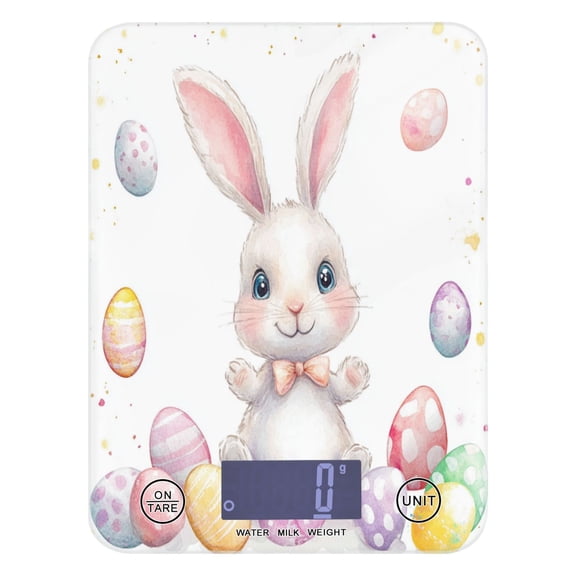 Cartoon Easter Bunny and Eggs Food Scale Digital Kitchen Scale Waterproof Grams Ounces lbs for For Baking and Cooking