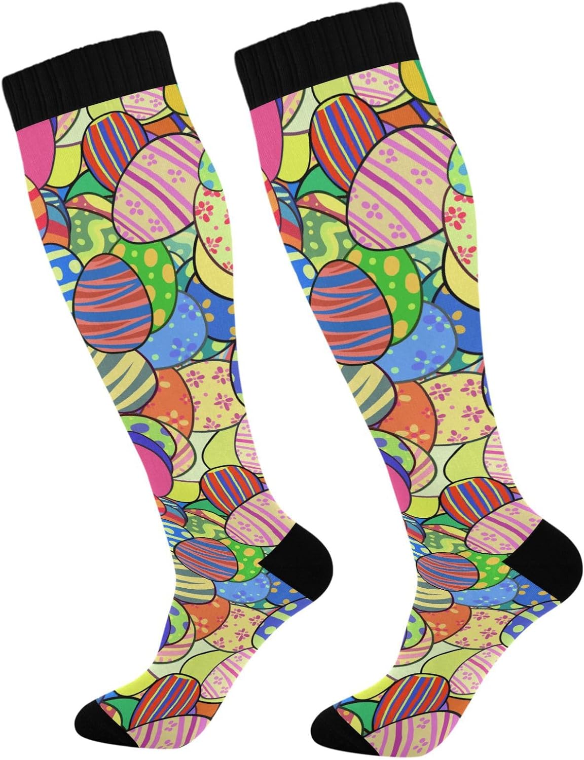 Cartoon Easter Eggs Compression Socks 2030mmHg for Men Women Knee
