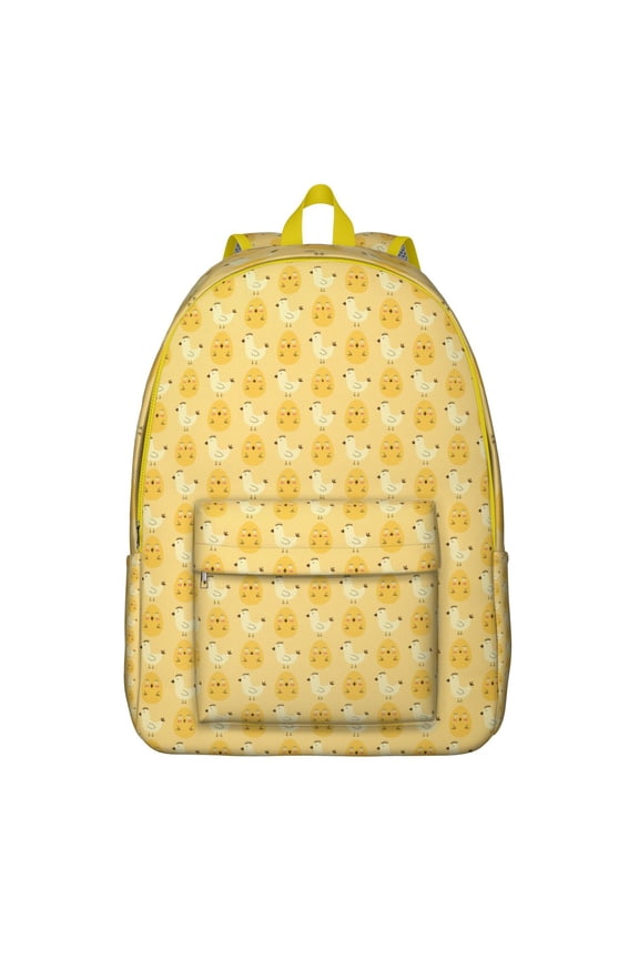 Cartoon Egg and Chick Backpack, Waterproof School Bag with Rustic Farmhouse and Rooster Design