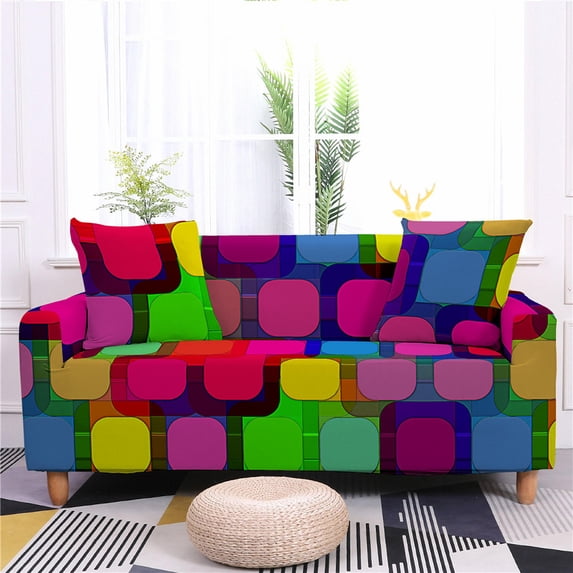 Cartoon Elastic Sofa Cover Stretch Couch Cover Geometric Sofa Covers for Living Room Sectional Protector 1/2/3/4 Seat Funda Sofá