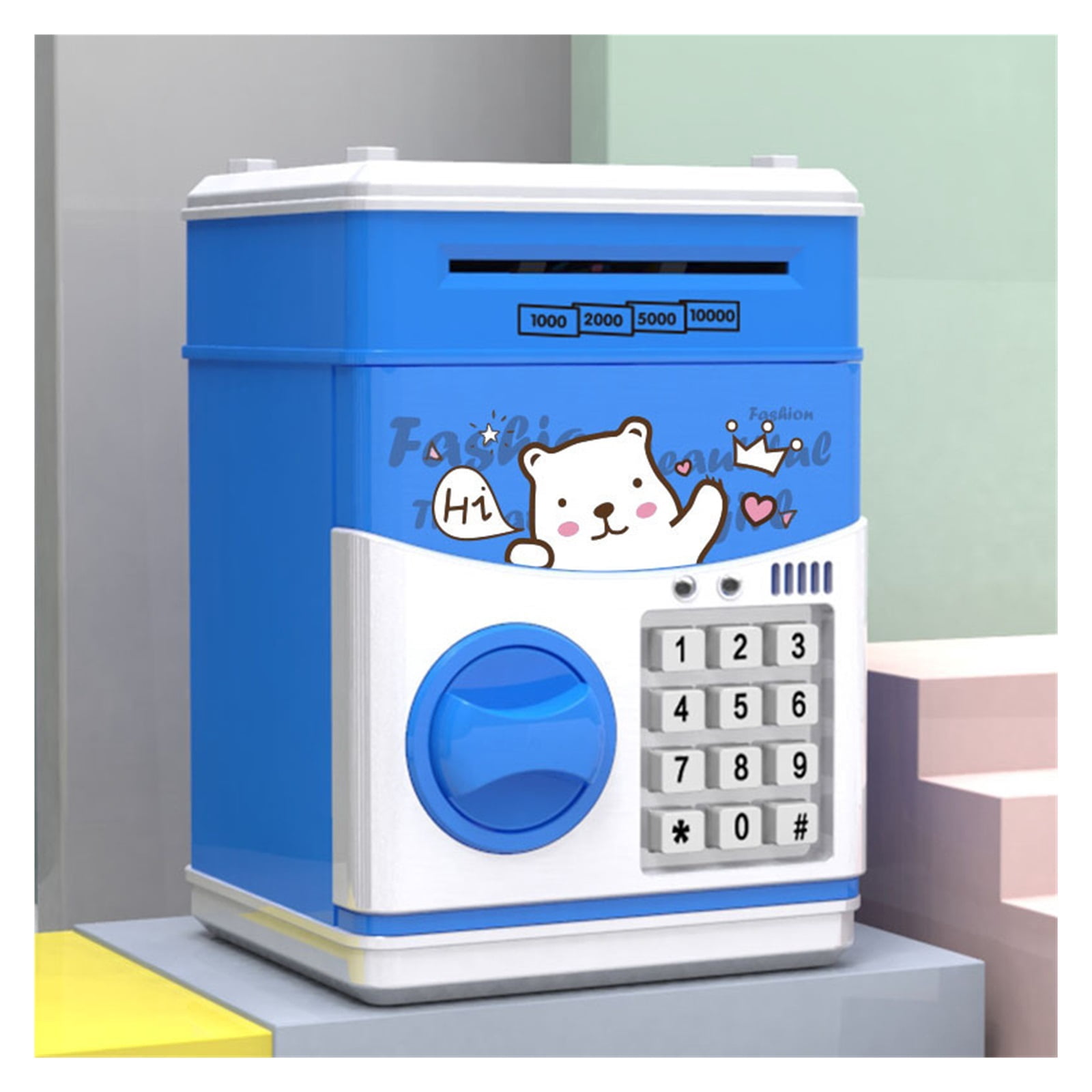 Cartoon Electric ATM Password Piggy Bank Safe Box Save Coin Cash Money ...
