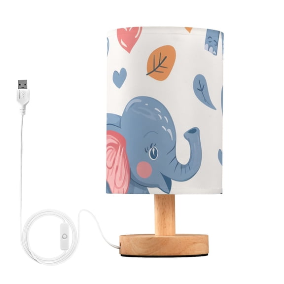 Cartoon Elephant Cute Hearts Table Lamp with USB Port LED Warm Light Lamp Night Light Home Decor