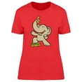 thumbnail image 1 of Cartoon Elephant With A Key T-Shirt Women -Image by Shutterstock, Female Large, 1 of 2