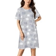thumbnail image 1 of Cartoon Elephant Women Nightgown Sleepwear Short Sleeves For Vacations Travels Nightgowns Women's Pajamas, 1 of 7