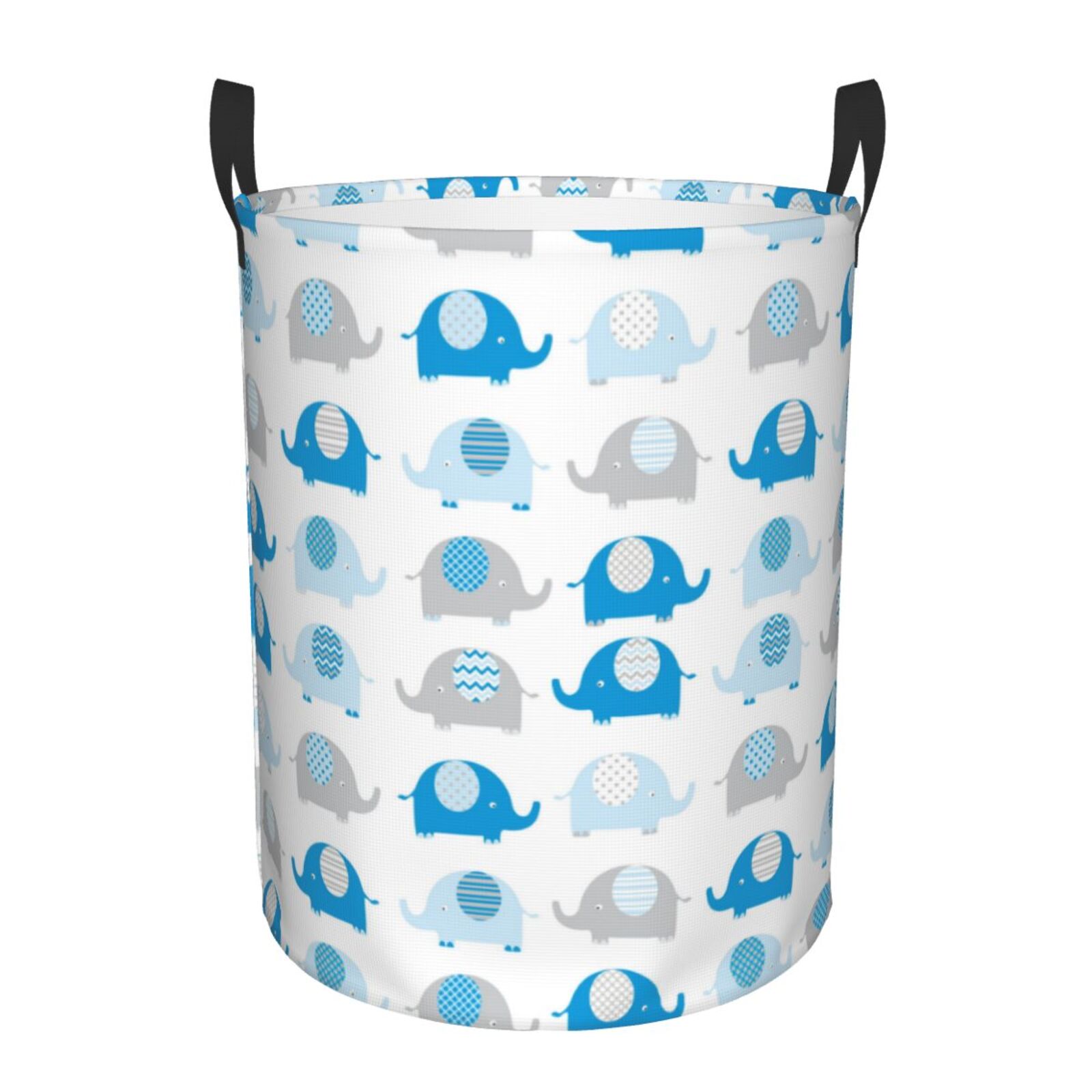 Cartoon Elephants Laundry Basket Freestanding Large Waterproof Laundry