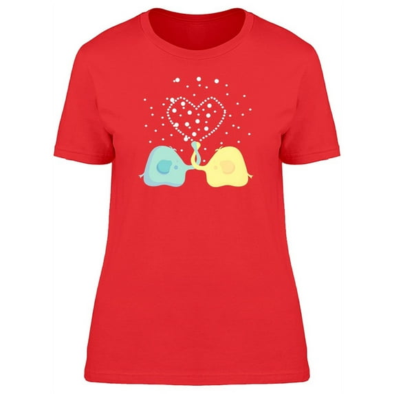 Cartoon Elephants With A Heart T-Shirt Women -Image by Shutterstock, Female Large