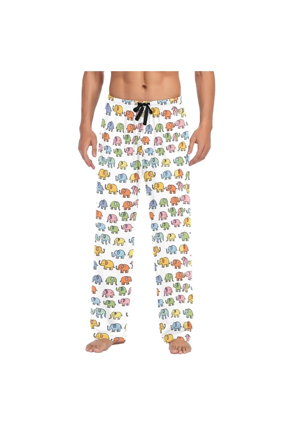 Cartoon Elephants joogoo Men's Pajama Pants Cotton Long Sleepwear Lounge Pants M