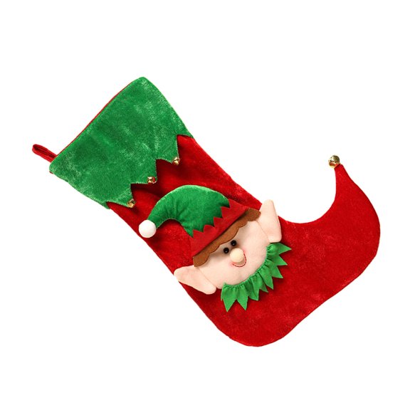 Cartoon Elves Christmas Stockings Candy Gifts Bag, Holiday Socks for Tree Home Party Decorations