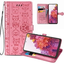 Cartoon Embossed PU Leather Case for Oneplus Nord N200 5G 2021 Release, Allytech Premium Flip Shockproof Protective Cute Magnetic Snap Card Cash Holder Wrist Strap Stand Sleeve for Oneplus N200, Pink