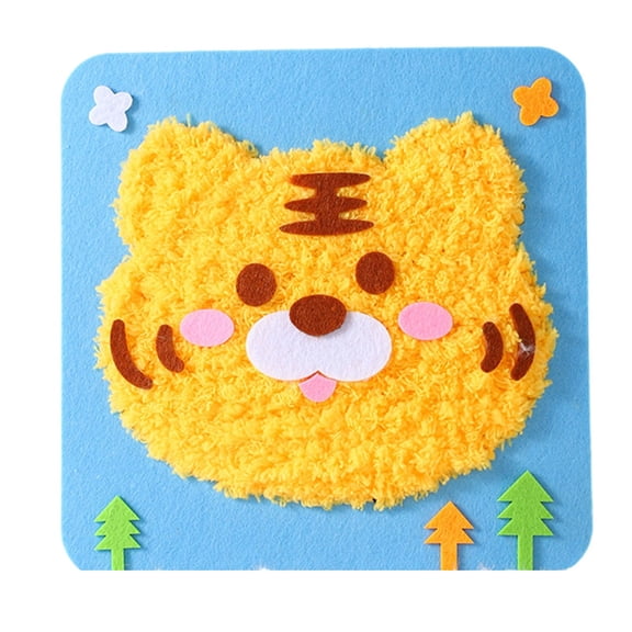 Cartoon Embroidery Doll Sewing Set Cartoon Felted Craft Supplies for Kid Toddler Preschooler and Adult