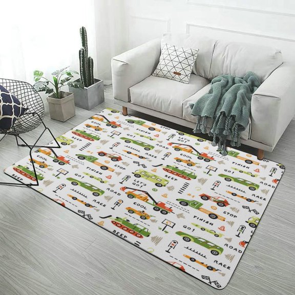 Cartoon Engineering Car Area Rugs Carpet Suitable for Living Room Kitchen Bedroom Laundry Room Home Decorations