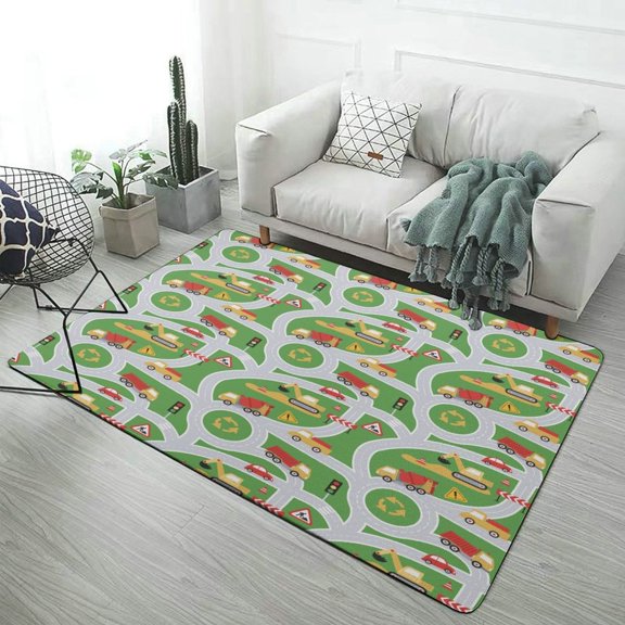Cartoon Engineering Car Area Rugs Carpet Suitable for Living Room Kitchen Bedroom Laundry Room Home Decorations