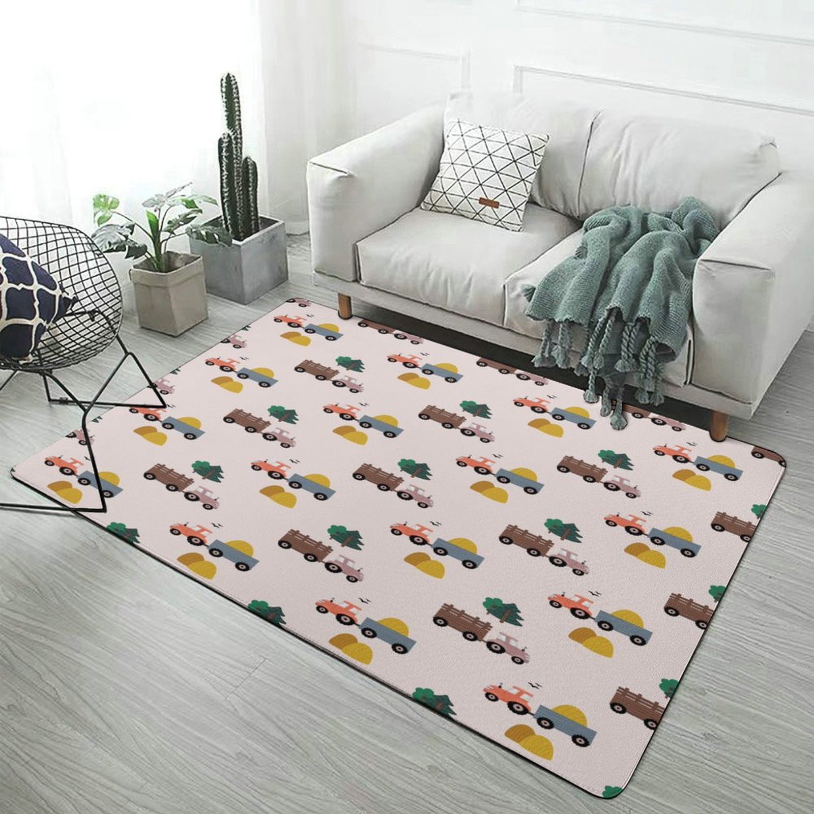 Cartoon Engineering Car Area Rugs Carpet Suitable for Living Room ...