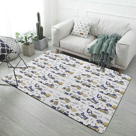 Cartoon Engineering Car Carpet for Home Decoration Rugs for Bedroom Room Living Room Bathroom Entrance Door Non-slip Comfort Mat