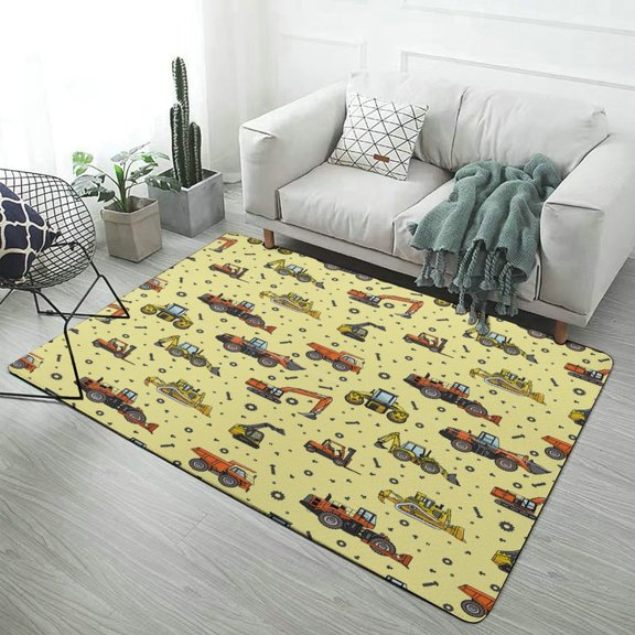 Cartoon Engineering Car Home Decor Living Room Carpet Non-slip Hotel Lobby Floor Mat Kitchen Bedroom Entrance Doormat s