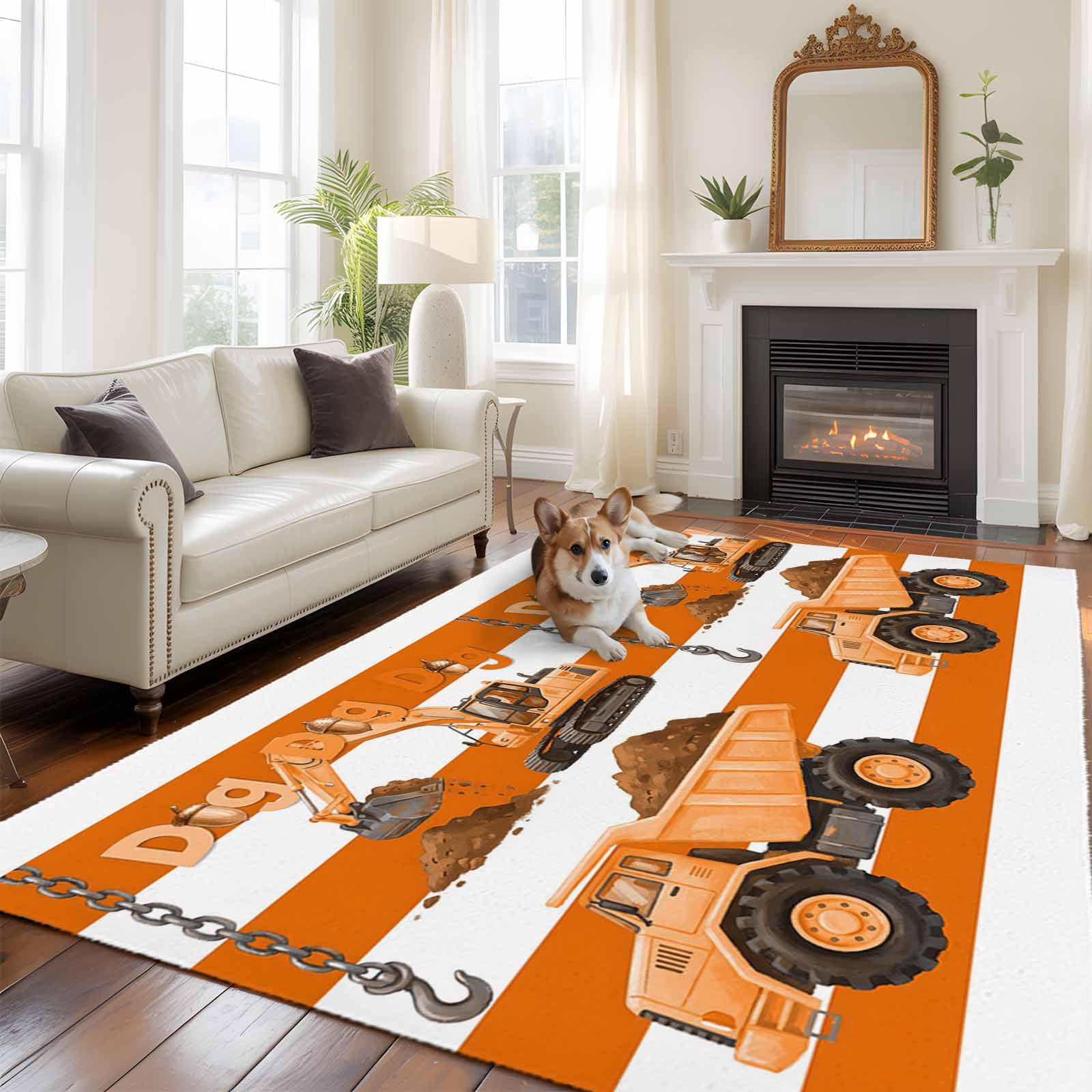 Cartoon Engineering Large Area Rugs 5x8 ft Dig Hooks Carloading ...