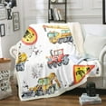 thumbnail image 1 of Cartoon Excavator Flannel Blanket Equipment Truck Sherpa Blanket for Kids Boys Girls Construction Tractor Throw Blanket Vehicle Fleece Blanket for Bedroom Living Room Twin 60"X80", 1 of 4