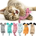 thumbnail image 1 of Cartoon Expression Catnip Plush Toy Soft Teething Chew Toy for Cats Self-entertainment Interactive Pouncing Pet Accessory, Gray, 1 of 8