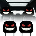 thumbnail image 1 of Cartoon Expression Theme Car Seat Headrest Covers with Indoor Comfortable Printing Design for Vehicle Interior Decoration, 1 of 5