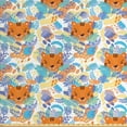 thumbnail image 1 of Ambesonne Cartoon Fabric by the Yard Upholstery, Tigers and Leafy Branches, 5 Yards, Dark Orange Multicolor, 1 of 4