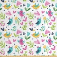 thumbnail image 1 of Ambesonne Cartoon Fabric by the Yard Upholstery, Flying Birds Flowers Hearts, 5 Yards, Multicolor, 1 of 4