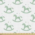 thumbnail image 1 of Cartoon Fabric by the Yard, Monochrome Rocking Unicorn Chairs Bubbles Shower Pony, Upholstery Fabric for Dining Chairs Home Decor Accents, Almond Green White by Ambesonne, 1 of 5