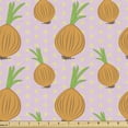 thumbnail image 1 of Ambesonne Cartoon Fabric by the Yard Upholstery, Onions on Polka Dots, 2 Yards, Pale Pink Multicolor, 1 of 5