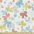thumbnail image 1 of Ambesonne Cartoon Fabric by the Yard Upholstery, Butterflies and Buttons Art, 10 Yards, Multicolor, 1 of 5
