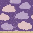 thumbnail image 1 of Ambesonne Cartoon Fabric by the Yard Upholstery, Clouds and Paint Splash, 1 Yard, Violet and Pale Salmon, 1 of 5