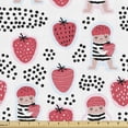 thumbnail image 1 of Ambesonne Cartoon Fabric by the Yard Upholstery, Little One in Strawberry, 3 Yards, Dark Pink and Charcoal Grey, 1 of 5