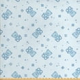 thumbnail image 1 of Ambesonne Cartoon Fabric by the Yard Upholstery, Bears and Letters Cold Tone, 10 Yards, Pale Blue Aqua, 1 of 4