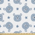 thumbnail image 1 of Ambesonne Cartoon Fabric by the Yard Upholstery, Bear Heads and Star Shapes, 5 Yards, Pale Slate Blue, 1 of 5