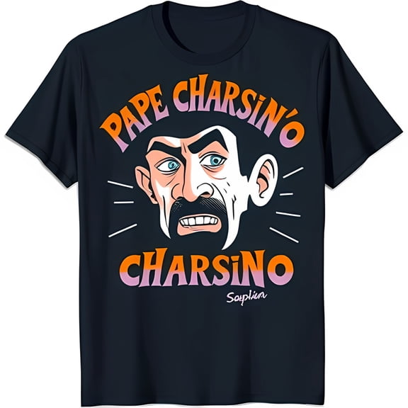 Cartoon Face Graphic T-Shirt with & Colorful Text Unique Black Tee