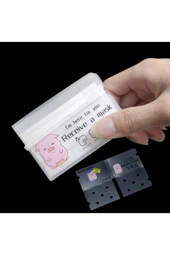 Cartoon Face Mask Holder Case Portable Mask Storage Case Mask Clip Container Plastic Mask Organizer 5 Pcs/Pack, COC Certified