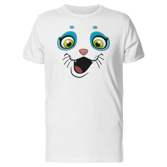 Cartoon Face Of A Smiley Cat T-Shirt Men -Image by Shutterstock, Male XX-Large
