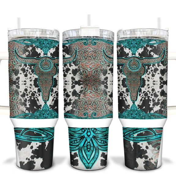 Cartoon Fall 40oz Tumbler With Handle and Straw, Cozy Autumn Woodland Bear Travel Mug