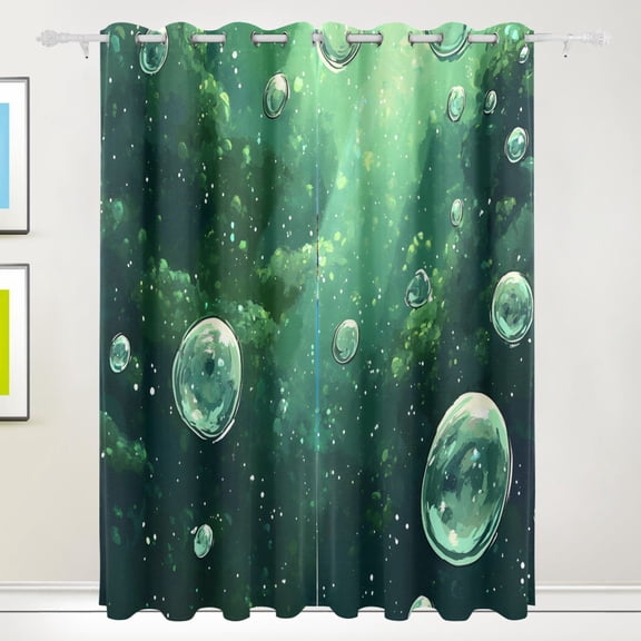 Cartoon Fantasy Bubble Blackout Curtains for Living Room Bedroom 55W x 72/84L Insulated Window Drapes 2 Panels