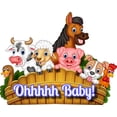 thumbnail image 1 of Cartoon Farm Animal Themed Birthday Edible Icing Image Cake Topper, by Tnct., 1 of 4