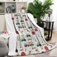 thumbnail image 1 of Cartoon Farm Vehicles Barns Gray Pattern Blanket,Comfortable Soft Lamb Wool Throw Blanket,All Season,Warm Lightweight Blankets for Sofa Bed Couch Living Room Chair,40"x50", 1 of 4