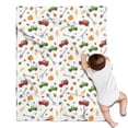 thumbnail image 1 of Cartoon Farm Vehicles Pumpkins White Pattern Blanket,Comfortable Soft Lamb Wool Throw Blanket,All Season,Warm Lightweight Blankets for Sofa Bed Couch Living Room Chair,30"x40", 1 of 4