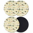 thumbnail image 1 of Cartoon Farmhouse Coasters Set of 4, Absorbent Coasters for Drinks, Cute Watercolor Cabin Animals Trees Yellow Coaster for Desk Coffee Table Protection, Home Decor House Warming Gifts 4", 1 of 8