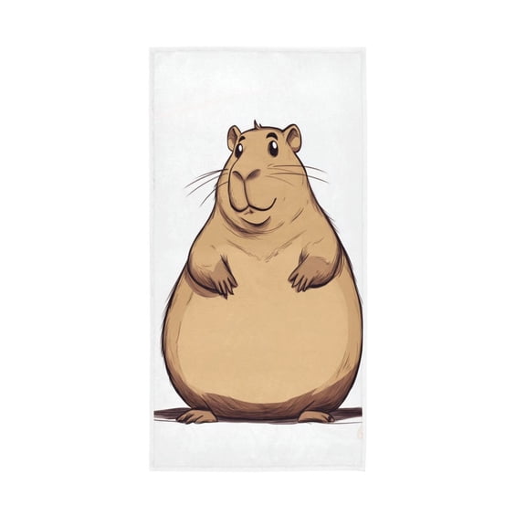 Cartoon Fat Capybara Face Towel Absorbent Hand Towels Bath Sport Gym