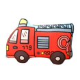 thumbnail image 1 of Cartoon Fire Truck Plush Pillow Creative Transportation Throw Pillow, Soft Comfortable For Napping, Decorating - For Kids, Home, Car, Office, 1 of 6