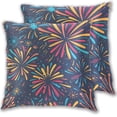 thumbnail image 1 of Cartoon Fireworks in Night Throw Pillow Covers Pillowcases 20 x 20 Inch Home Decor 2 Packs for Bedroom Sofa, 1 of 6