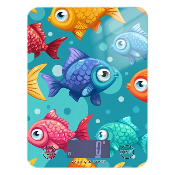 Cartoon Fish Food Scale Digital Kitchen Scale Waterproof Grams Ounces lbs for Weight Loss