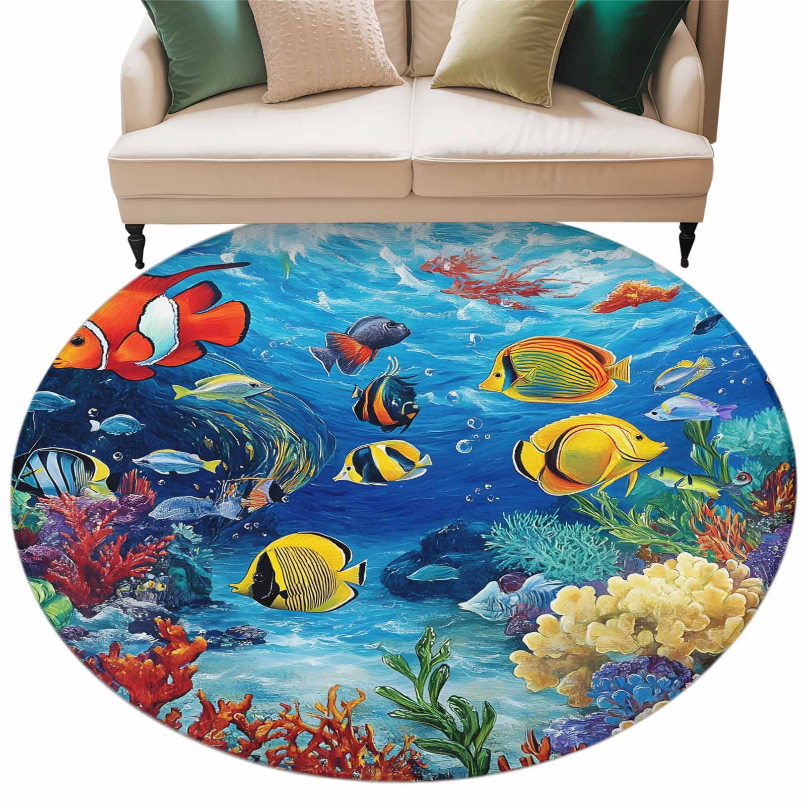 Fish Rug Marlin Cartoon Fish Large Area Rugs for Bedroom Living Room, Soft Non Slip ...