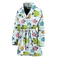 thumbnail image 1 of Cartoon Fish Pattern Women Bathrobe One Size Univeral Fits, Cartoon Film Cute Funny Fashion Lightweight Plush Fleece Long Robe For Women, 1 of 3